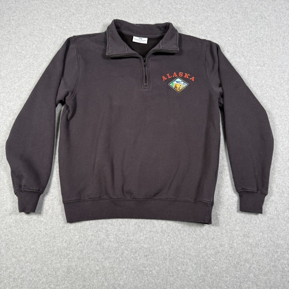 Princess Cruises Alaska Quarter Zip Sweatshirt Gray Embroidered Bear Womens M